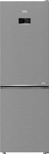 Beko B5RCNE366HXB freistehende Kühl-Gefrierkombination, großer Kühlschrank, 316 l, NoFrost, Smooth Fit: 90 Grad Türöffnung, 3 Gefrierschubladen, 0°C-Zone, HarvestFresh, Türalarm, Edelstahl-Look