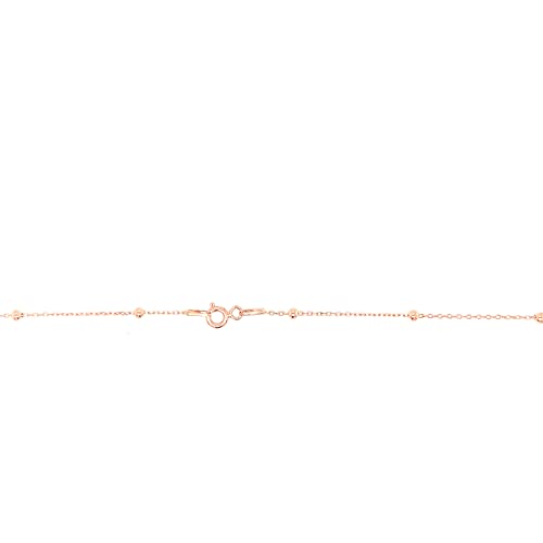 925 Sterling Silber Halskette mit Kugeldetails | Geschenk für Frauen | 925 Sterling Silber | Sterling Silber, Roségold vergoldet, Gelbgold vergoldet | 42 cm (Roségold)