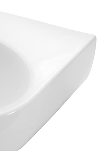 'aquaSu® Waschtisch faCila, 60 cm, Weiß, Waschbecken, Waschplatz, Bad, Badezimmer, Gäste-WC, Keramik, Mit Überlaufschutz, Design