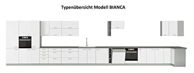 Küche Bianca I 240 + 160 cm Küchenzeile Hochglanz weiß Küchenblock Einbauküche