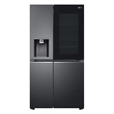 LG Electronics GSXV90MCDE Side-by-Side mit InstaView Door-in-Door | Craft Ice | Eis-, Crushed Ice- und Wasserspender | 635 Liter Kapazität | Festwasseranschluss | Schwarz