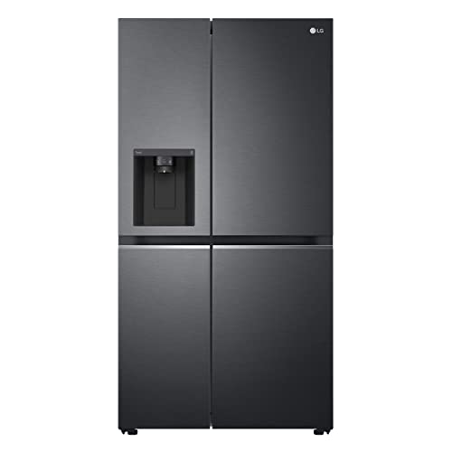 LG Electronics GSLV71MCLE Side-by-Side mit EIS-, Crushed Ice- und Wasserspender | 635 Liter Kapazität | Interner Wassertank 4L | Matt Black Steel