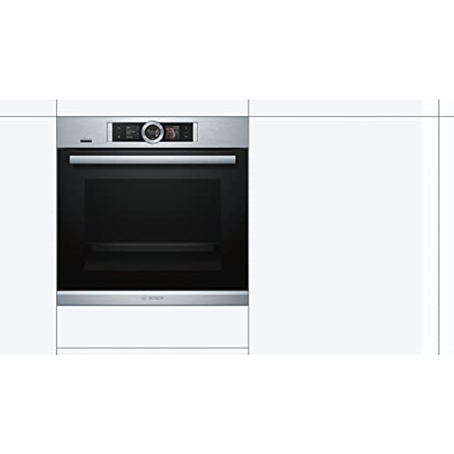 Bosch HBG676ES6 Serie 8 Smarter Einbau-Backofen, 60 x 60cm, Made in Germany, Pyrolyse Selbstreinigung, Bosch Assist Backeinstellung auf Knopfdruck, PerfectBake Backsensor, PerfectRoast Bratthermometer