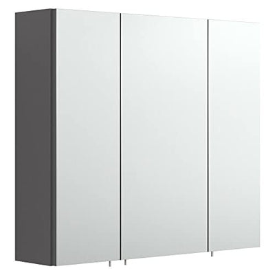 ALIDAM Badezimmerschrank Badezimmermöbel Set anthrazit Badmöbel 70cm Waschtisch Spiegelschrank Waschplatz Badschrank