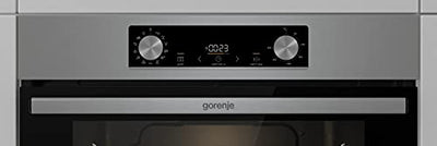 Gorenje BOS 6737 E13X Einbau-Backofen / 77 Liter/Heißluft/ExtraSteam/GentleClose & Open/EcoClean/Air Fry/PizzaMode/PerfectGrill/Teleskopauszüge/Inox-Look, Grau