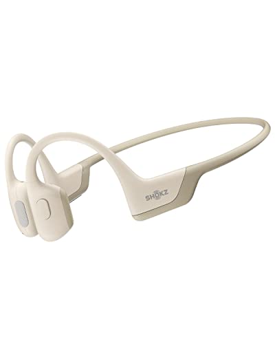 Shokz OpenRun Pro Knochenschall Kopfhörer, Open-Ear Sportkopfhörer mit Mikrofon, Bluetooth Bone Conduction Headset, Wasserdicht und Staubdicht, Soulmate bei Sport/Freizeit,Beige【2022 Neuheit】