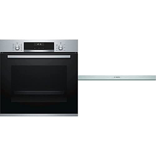 Bosch HBA537BS0 Serie 6 Einbau-Backofen, 60 x 60 cm, EcoClean, AutoPilot 10, 3D Heißluft Backen auf 3 Ebenen & DSZ4685 Zubehör für Dunstabzüge, Griffleiste Edelstahl, Made in Germany