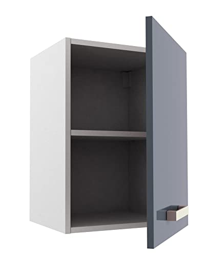 MEUBLE COSY L 180 cm Küchenunterschrank mit Oberschrank für die Küche, Holzwerkstoff, Grau