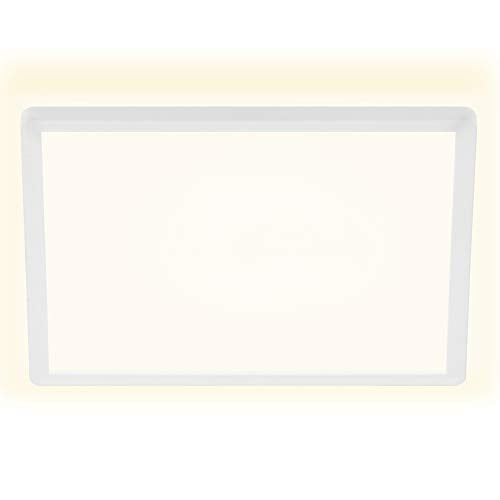 Briloner Leuchten LED Panel, Deckenleuchte, Deckenlampe, inkl. Hintergrundbeleuchtungseffekt, 22 Watt, 3.000 Lumen, 4.000 Kelvin, Weiß, Quadratisch, 42x42cm