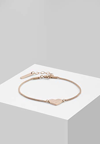 LIEBESKIND Berlin Damen Armband Herz Edelstahl Silber 20 cm (roségold)