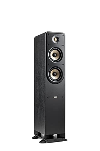 Polk Audio Signature Elite ES50 hochauflösender HiFi Standlautsprecher fürs Heimkino, Hi-Res zertifiziert, kompatibel mit Dolby Atmos und DTS:X (Stück), Schwarz