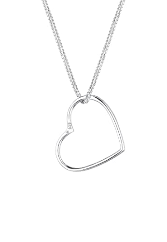 Elli Halskette Damen Herz Anhänger Basic in 925 Sterling Silber