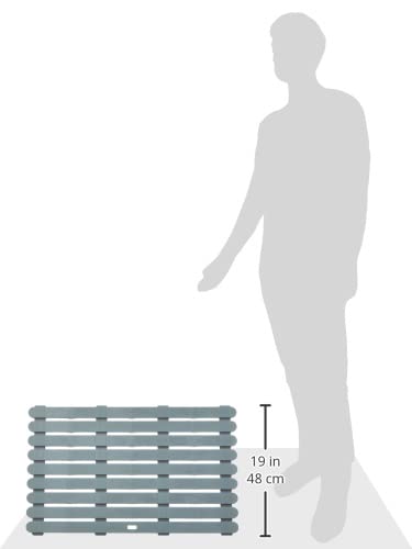 WENKO Badematte Indoor & Outdoor Grau, 50 x 80 cm - Badematte, Bodenrost für Dusche, Bad, Pool, Sauna mit rutschhemmender Struktur, Kunststoff, 80 x 3 x 50 cm, Grau