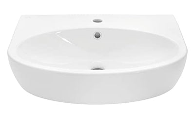 'aquaSu® Waschtisch faCila, 60 cm, Weiß, Waschbecken, Waschplatz, Bad, Badezimmer, Gäste-WC, Keramik, Mit Überlaufschutz, Design