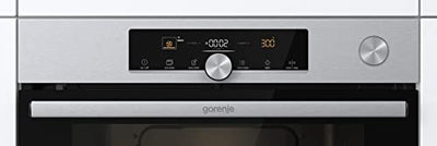 Gorenje OptiBake Advanced BPSA 6747 A08XWI Einbau-Backofen/WiFi Connected / 77L / Heißluft/Pyrolyse/AutoBake/Touch Bedienung/Bratenthermometer/SteamAssist/PizzaMode 300°C/Inox, Edelstahl