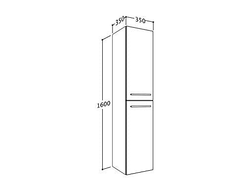 Sieper I Badmöbel Set Libato, Doppelwaschtisch mit Unterschrank 120 x 50 cm, Hochschrank und Badspiegel I Arktisgrau