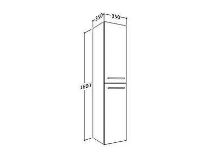 Sieper I Badmöbel Set Libato, Doppelwaschtisch mit Unterschrank 120 x 50 cm, Hochschrank und Badspiegel I Arktisgrau