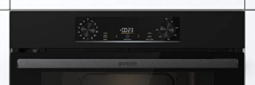 Gorenje BPS 6737 E02B Einbau-Backofen, 77 Liter, Pyrolyse, Heißluft, ExtraSteam, Gentle Close & Open, AirFry, PerfectGrill, PizzaMode 300°C, ChildLock, schwarz