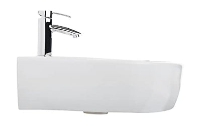 'aquaSu® Waschtisch faCila, 60 cm, Weiß, Waschbecken, Waschplatz, Bad, Badezimmer, Gäste-WC, Keramik, Mit Überlaufschutz, Design