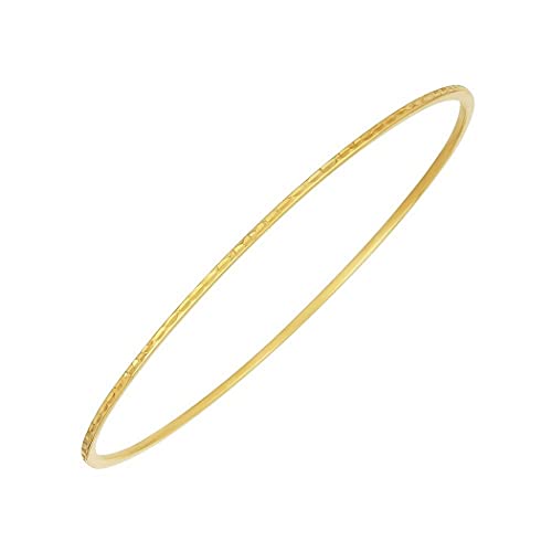 14 Karat Gelbgold Schlupf-Armreif, glitzernd, 1,4 mm, hochglanzpoliert, stapelbar, Armreif, Schmuck, Geschenke für Frauen, Metall