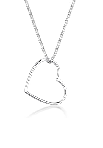 Elli Halskette Damen Herz Anhänger Basic in 925 Sterling Silber