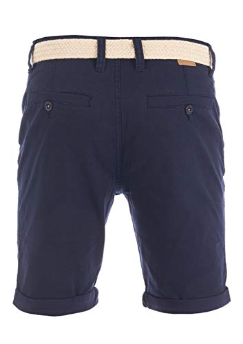 riverso Herren Chino Shorts RIVHenry Gürtel Bermuda Kurze Hose 98% Baumwolle Hellblau Dunkelblau Navy Rot Grün Orange Beige Grau w30 - w42, Größe:W 38, Farbe:Dark Navy (19400)