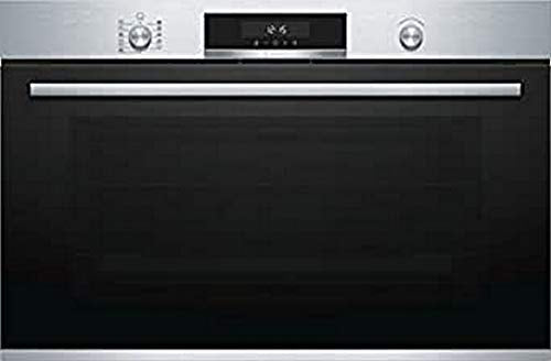 Bosch VBD5780S0 Serie 6 Einbau-Backofen, 60 x 90 cm extra breit, Pyrolyse Selbstreinigung, LCD-Touchdisplay, Versenkknebel, 1-fach ebenunabhängiger Teleskop-Auszug