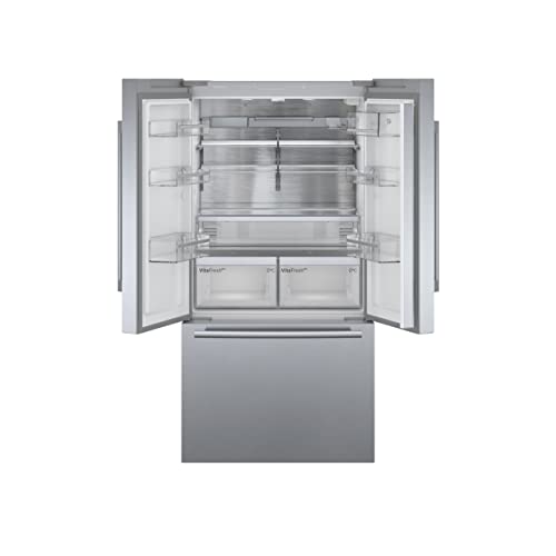 Bosch KFF96PIEP Serie 8 Smarter French Door Kühlschrank, 183 x 90,5 cm, 402 L Kühlen + 171 L Gefrieren, VitaFresh pro 3x längere Frische, NoFrost nie wieder abtauen, Eis- und Wasserspender