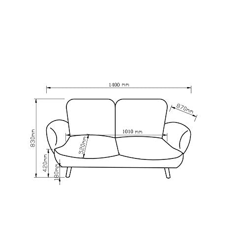 Atlantic Home Collection BEN, 2-Sitzer Sofa, Samt, grün