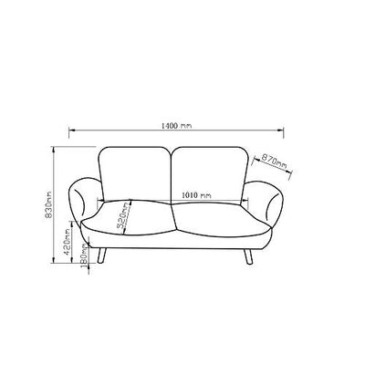 Atlantic Home Collection BEN, 2-Sitzer Sofa, Samt, grün