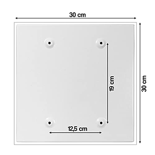 banjado® Großer Schlüsselkasten aus Glas - Schlüsselbox 30x30cm mit 50 Haken - Motiv Bauklötze Relief - Schlüsselschrank für Schlüsselaufbewahrung mit beschreibbarer Glastür als Magnettafel nutzbar