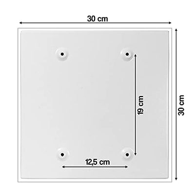 banjado® Großer Schlüsselkasten aus Glas - Schlüsselbox 30x30cm mit 50 Haken - Motiv Bauklötze Relief - Schlüsselschrank für Schlüsselaufbewahrung mit beschreibbarer Glastür als Magnettafel nutzbar