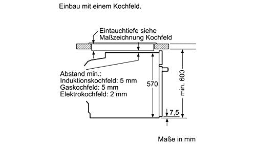 Bosch HBA533BW1 Serie 4 Einbau-Backofen, 60 x 60 cm, EcoClean Direct Reinigungshilfe, 3D Heißluft Backen auf 3 Ebenen, LED-Display, Versenkknebel, Schnellaufheizung, Kindersicherung