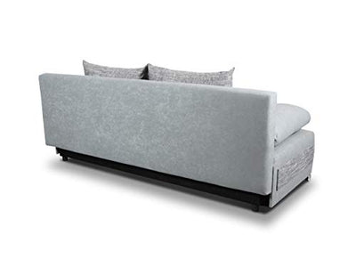 Schlafsofa Naki - Sofa mit Schlaffunktion und Bettkasten, Bettsofa, Couchgarnitur, Couch, Sofagarnitur, Bett (Schwarz + Schwarz (Alova 04 + Berlin 02))