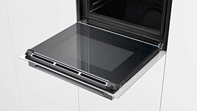 Bosch HBG675BW1 Serie 8 Einbau-Backofen, 60 x 60 cm, Made in Germany, Pyrolyse Selbstreinigung, AutoPilot 10 10 Automatikprogramme, 4D Heißluft Backen auf 4 Ebenen, TFT-Touchdisplay, Schnellaufheizung