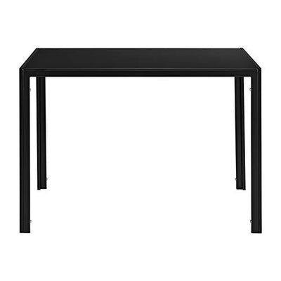 [en.casa] Esstisch 105x60x75cm Tischplatte aus Glas Schwarz