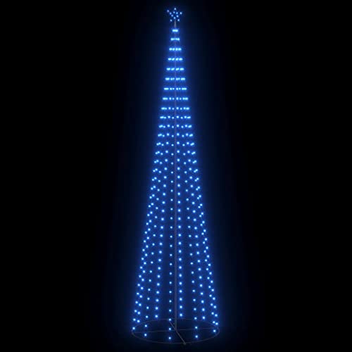 vidaXL Weihnachtsbaum Weihnachtskegelbaum Lichterbaum Innen Außen Weihnachtsdeko Beleuchtung Lichterkette Blau 400 LEDs Dekoration 100x360cm