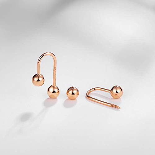 ANAZOZ Ohrringe Damen 18 Karat Rosegold U-Form-Ball Ohrstecker Schmuck für Frauen Rosegold