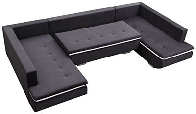 MKS MEBLE Ecksofa - U-Form Sofa Mit Schlaffunktion - Wohnlandschaft - Ausklappbar Bettsofa - Wohnzimmer U Couch - Polstersofa mit Bettkasten - Argent U - Grün Malmo