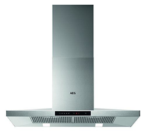 AEG DKB5960HM Dunstabzugshaube / leise Kaminhaube 90 cm / Abzugshaube mit Lüften-Funktion und 3 Leisstungsstufen / energieeffizienter Dunstabzug aus Edelstahl / Klasse A (857,5Wh/Jahr) / silber