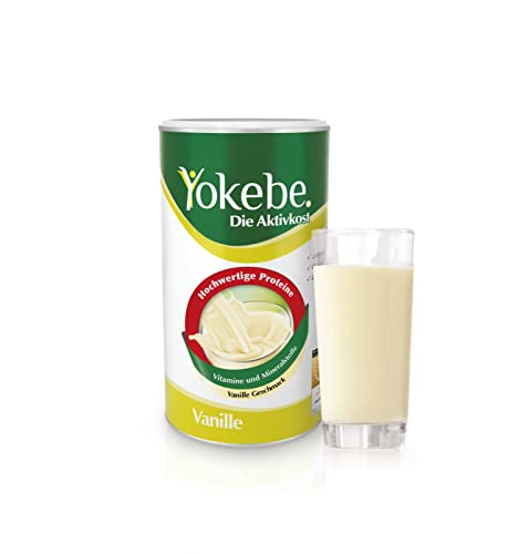 Yokebe Vanille Starterpaket inklusive Shaker - Die Aktivkost - Diätshake zur Gewichtsabnahme - glutenfrei, laktosefrei und vegetarisch - Diät-Drink mit Proteinen (500 g = 12 Portionen)