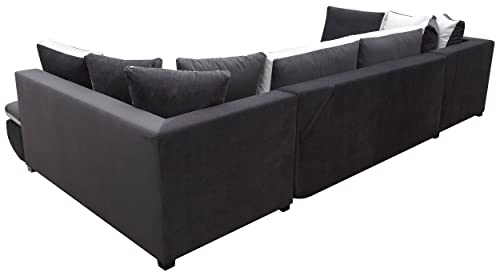 MKS MEBLE Ecksofa - U-Form Sofa Mit Schlaffunktion - Wohnlandschaft - Ausklappbar Bettsofa - Wohnzimmer U Couch - Polstersofa mit Bettkasten - Argent U - Grün Malmo