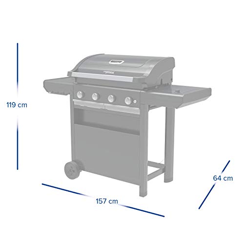 Campingaz Gasgrill 4 Series Select, BBQ Gas-Grillwagen mit 4-Brennern aus Edelstahl, Deckel mit Thermometer, InstaClean Aqua, Culinary Modular System, 13.6 kW Leistung, Außenküche