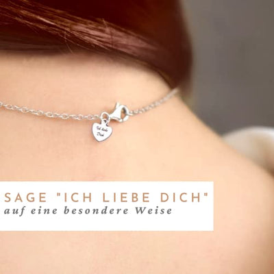 Herzkette Silber 925 Halskette Damen *Ich Liebe Dich* Kette Silberkette Herzanhänger Herz Schmuck Geschenke für Frauen Freundin Sie zum Geburtstag Hochzeitstag Jahrestag Liebesbeweis Liebesgeschenk