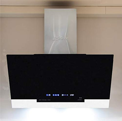 Kaiser Premium Dunstabzugshaube 80cm kopffrei, Edelstahl Schwarz Glas, Wandhaube,Dunstabzug,TouchControl, LED Display,Abzugshaube, 910m³/h, Ablufthaube,Umlufthaube,unkl.Umluftset,kopffreihaube