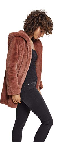 Urban Classics Ladies Hooded Teddy Coat, Farbe darkrose, Größe M