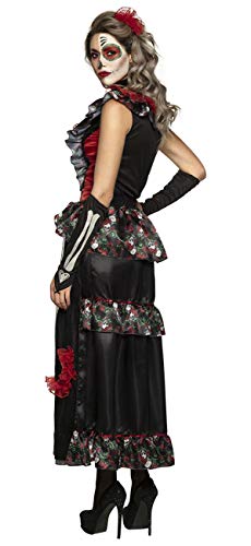 Boland - Erwachsenen-Kostüm La Muerte, Kleid, Stulpen, Halsband und Haarschmuck, Karnveal, Mottoparty, Halloween, Tag des Todes