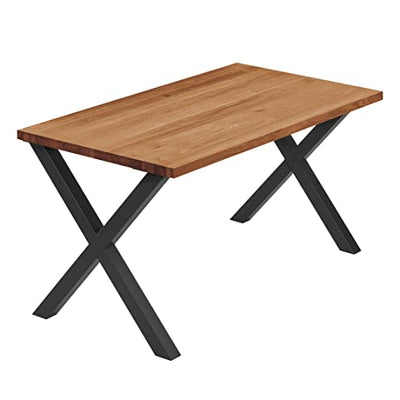 LAMO Manufaktur Esstisch Küchentisch Schreibtisch Couchtisch aus Massivholz, 120x80x76 cm (AxBxH), Design, Dunkel/Schwarz, LEG-01-A-004-9005D