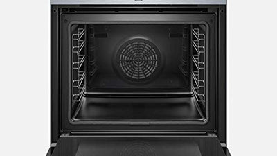 Bosch Hausgeräte HBG675BS1 Serie 8 Einbau-Backofen, 60 x 60 cm, Made in Germany,Pyrolyse Selbstreinigung, AutoPilot 10 10 Automatikprogramme, 4D Heißluft Backen auf 4 Ebenen,TFT-Touchdisplay,Edelstahl