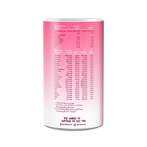 GymQueen Slim Queen Abnehm Shake 420g, Leckerer Diät-Shake zum einfachen Abnehmen, Mahlzeitersatz mit wichtigen Vitaminen und Nährstoffen, nur 250 kcal pro Portion & ohne Zucker-Zusatz, Milchreis-Zimt